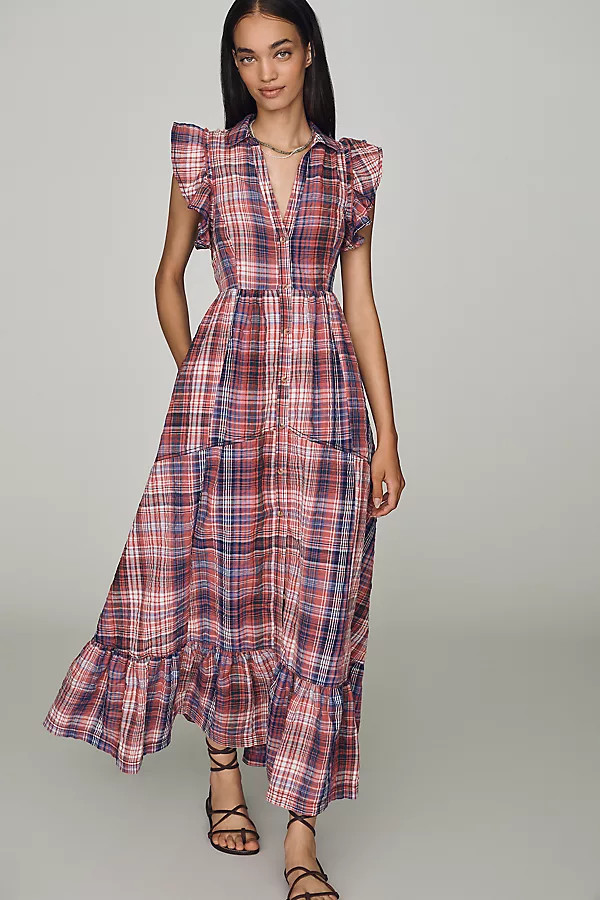 Button-Front Ruffle Maxi Dress | Anthropologie (US)
