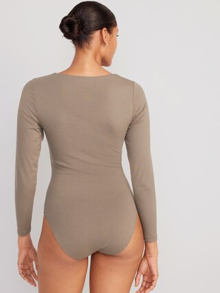 Long-Sleeve Square-Neck Bodysuit for Women | Old Navy (US)