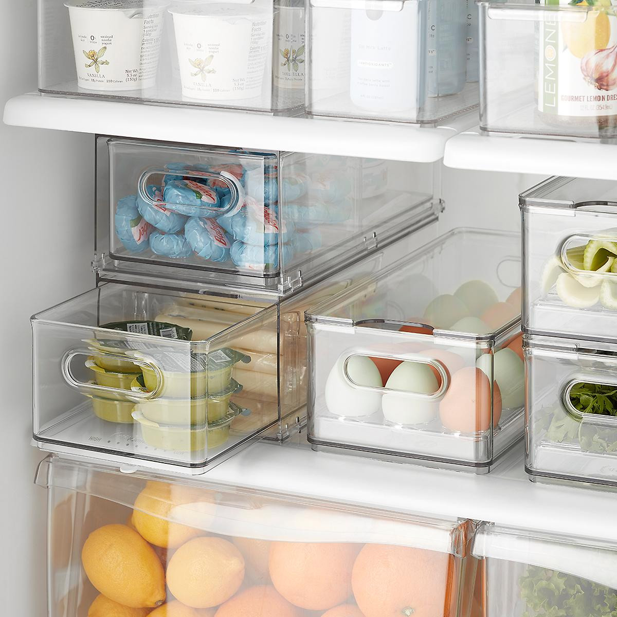 THE HOME EDIT Divided Fridge Drawer Clear | The Container Store
