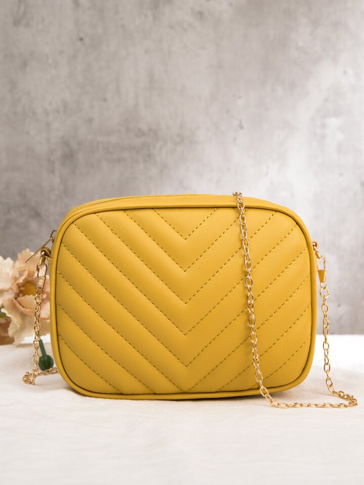 Mini Chevron Chain Crossbody Bag | SHEIN
