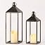 2 Pcs Black Decorative Metal Lanterns Farmhouse Lantern Decor with Candles | Amazon (US)