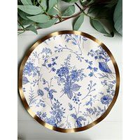 Blue Toile Dinner Plates | Etsy (US)