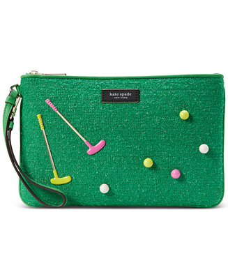 Tee Time Embellished Astroturf Fabric Wristlet | Macy's