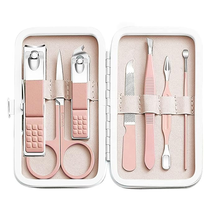 Manicure Set Women Nail Clipper Set 8in1 Stainless Steel Toe Finger Nail Clippers Personal Care T... | Amazon (US)