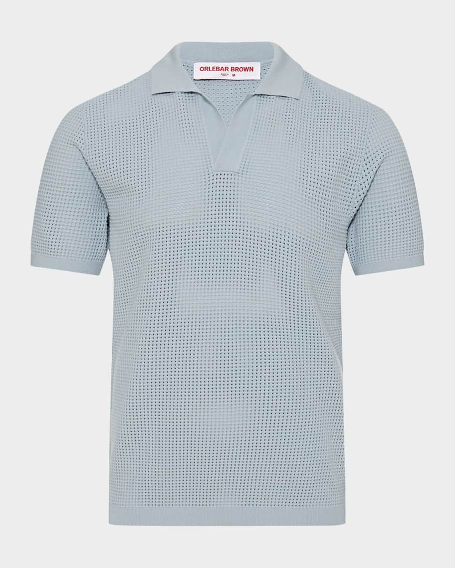 Orlebar Brown Men's Roddy Waffle Mesh Stitch Short-Sleeve Polo Shirt | Neiman Marcus