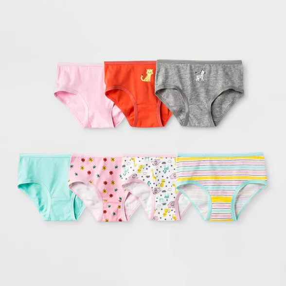 Toddler Girls' 7pk Animals Print Briefs - Cat & Jack™ Pink | Target