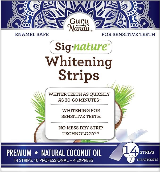 GuruNanda Teeth Whitening Strips - 7 Treatments with 14 Strips - Professional, Enamel-Safe Strips... | Amazon (US)