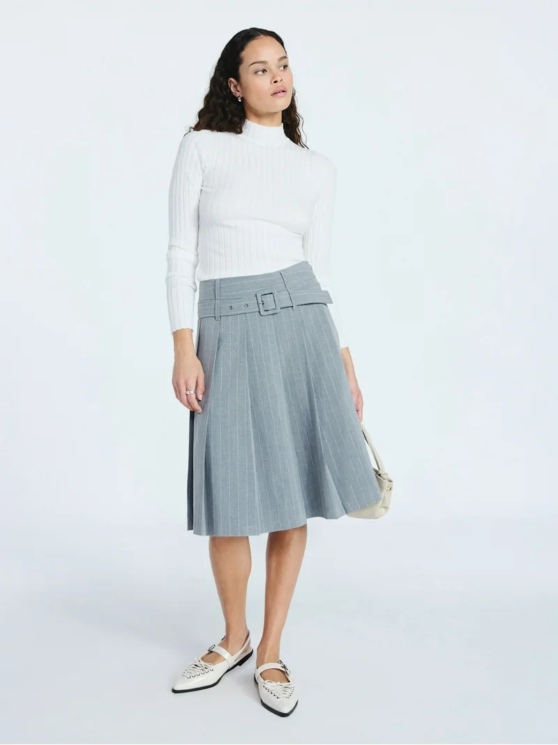 Scoop Women's Ribbed Mockneck Sweater, Lightweight, Sizes XS-XXL | Walmart (US)