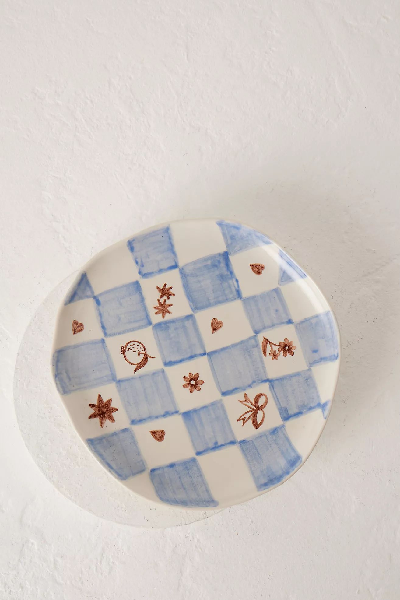 Poppy Almond for Damson Madder Hand-Painted Side Plate | Anthropologie (UK)