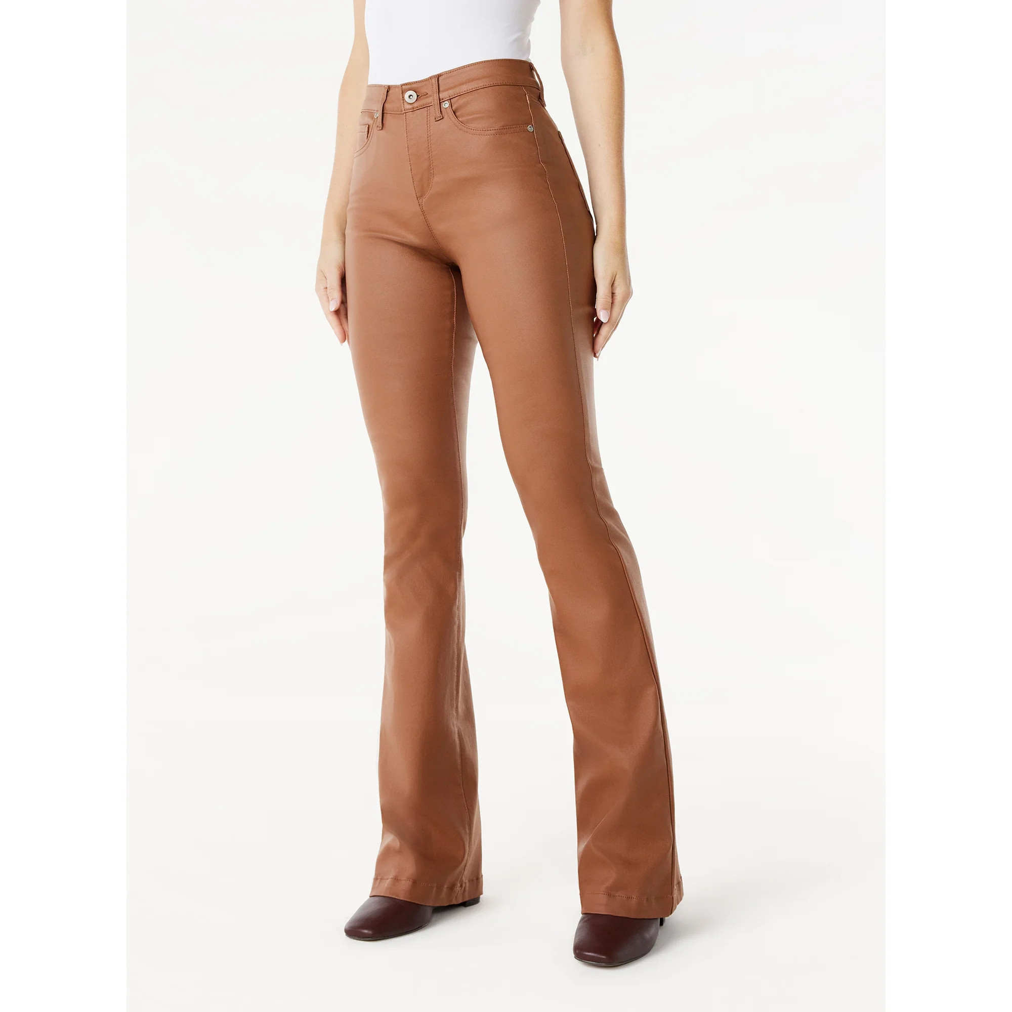 Sofia Jeans Women's Melisa Flare High Rise Coated Pants, 33.5" Inseam, Sizes 2-20 | Walmart (US)