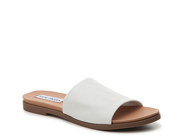 Steve Madden Karolyn Flat Sandal - Women's - White Leather | DSW
