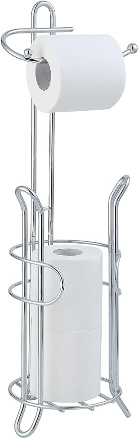 SunnyPoint Bathroom Toilet Tissue Paper Roll Storage Holder Stand with Reserve, The Reserve Area ... | Amazon (US)