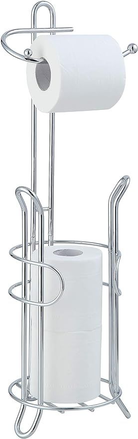 SunnyPoint Bathroom Toilet Tissue Paper Roll Storage Holder Stand with Reserve, The Reserve Area ... | Amazon (US)