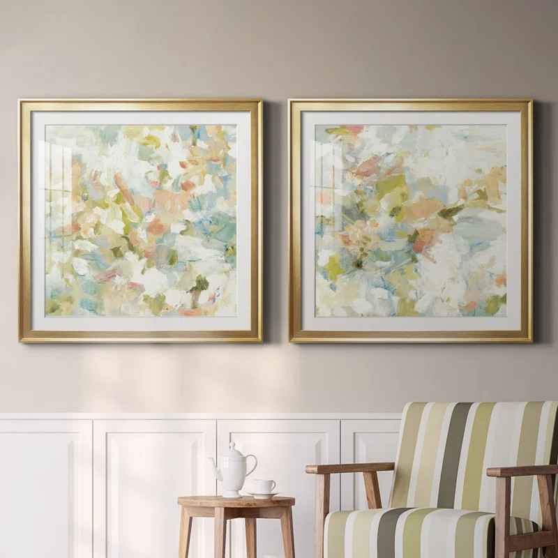 Floral Blush On Canvas 2 Pieces Painting | Wayfair North America