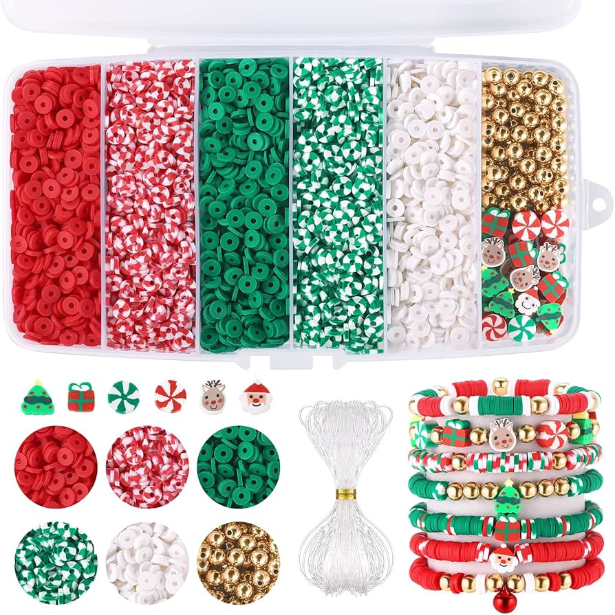 Clay Beads Bracelet Making kit, Funtopia 5100 Pcs Heishi Beads Polymer Clay Beads for Jewelry Mak... | Amazon (US)