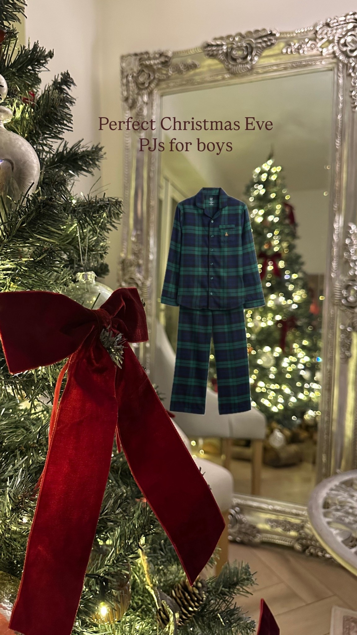 Young boys Christmas Eve PJs 
Green black watch perfect 

#LTKkids #LTKfestive #LTKwinter