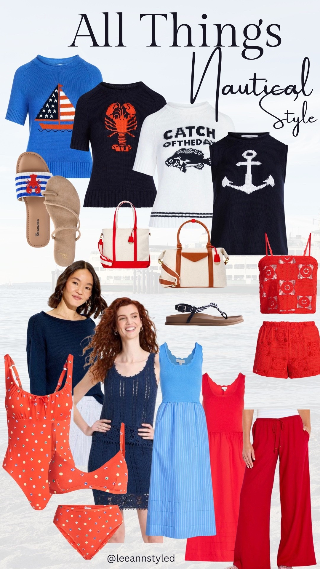 All Things Nautical Style 
from Walmart and Target

Swimsuits, anchor sweater, lobster sweater, coastal style, summer sandals, linen pants, 

#LTKSeasonal #LTKOver40 #LTKSwim