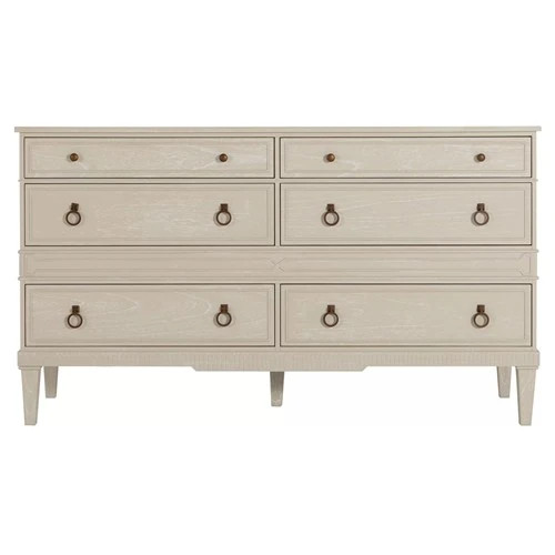 Rossa Updated Traditional Beige Wood Double Dresser | Kathy Kuo Home