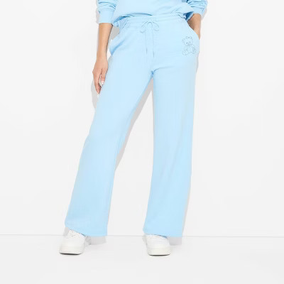 Women's Teddy Bear Graphic Lounge Pants - Blue S | Target