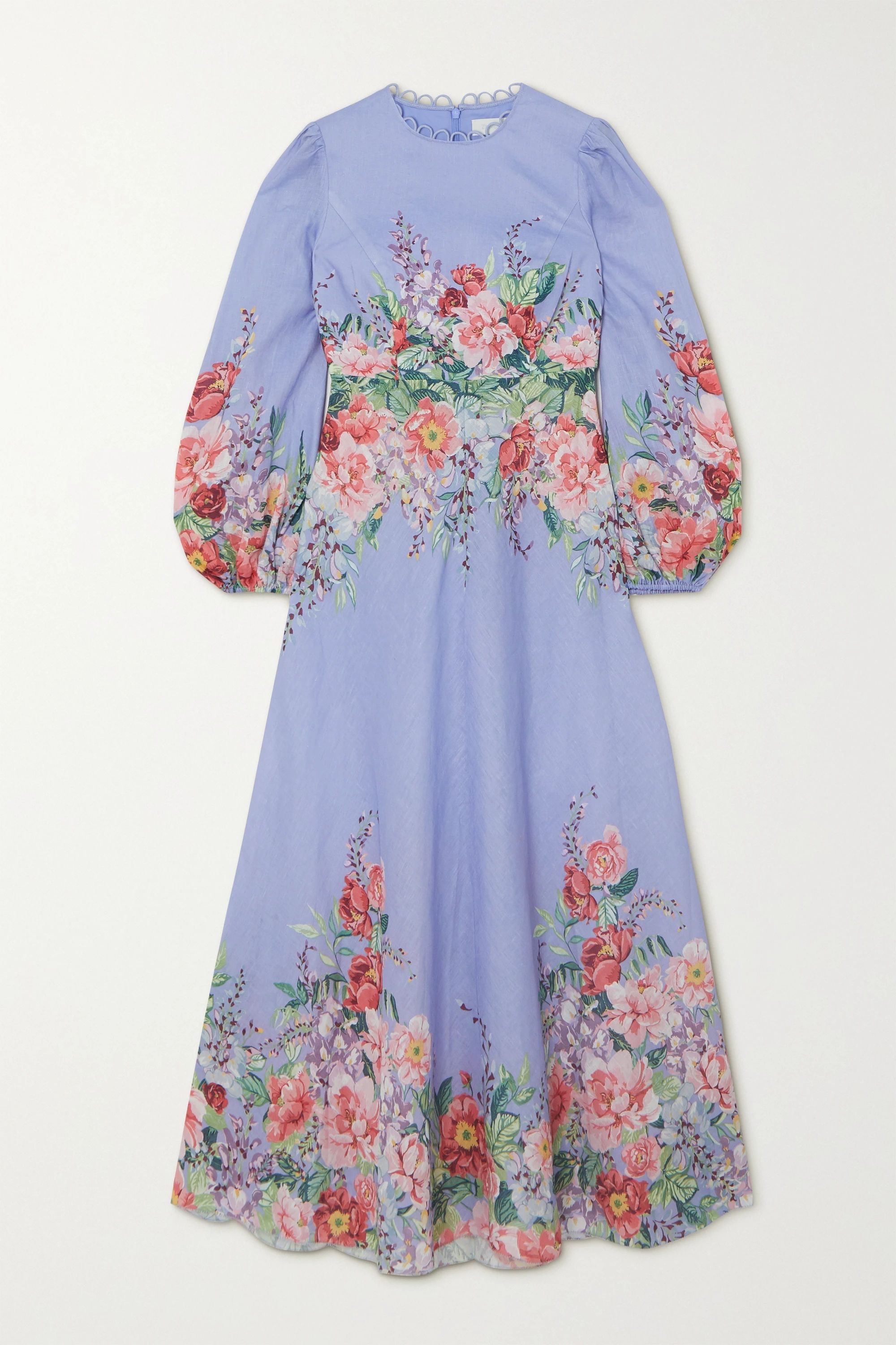 ﻿﻿​Light blue Bellitude floral-print linen maxi dress | Zimmermann | NET-A-PORTER | NET-A-PORTER (US)