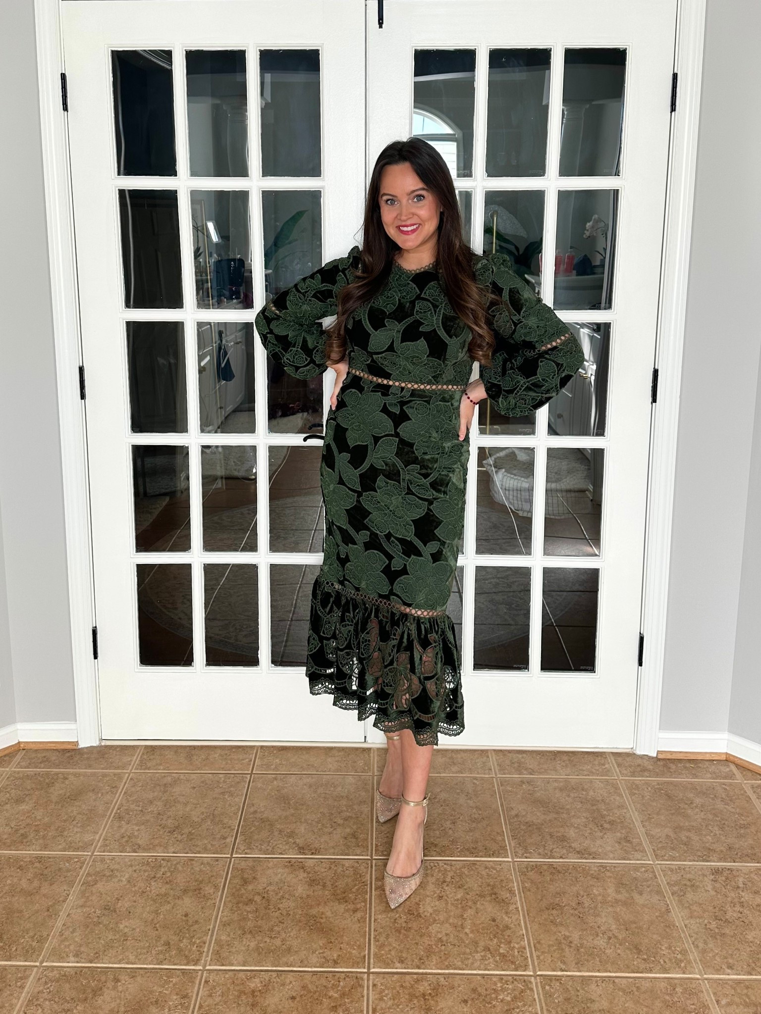 Absolutely love the fit, the feel and the look of this dress 💚
Took my normal size medium and it fits like a glove! 

#LTKSeasonal #LTKWedding