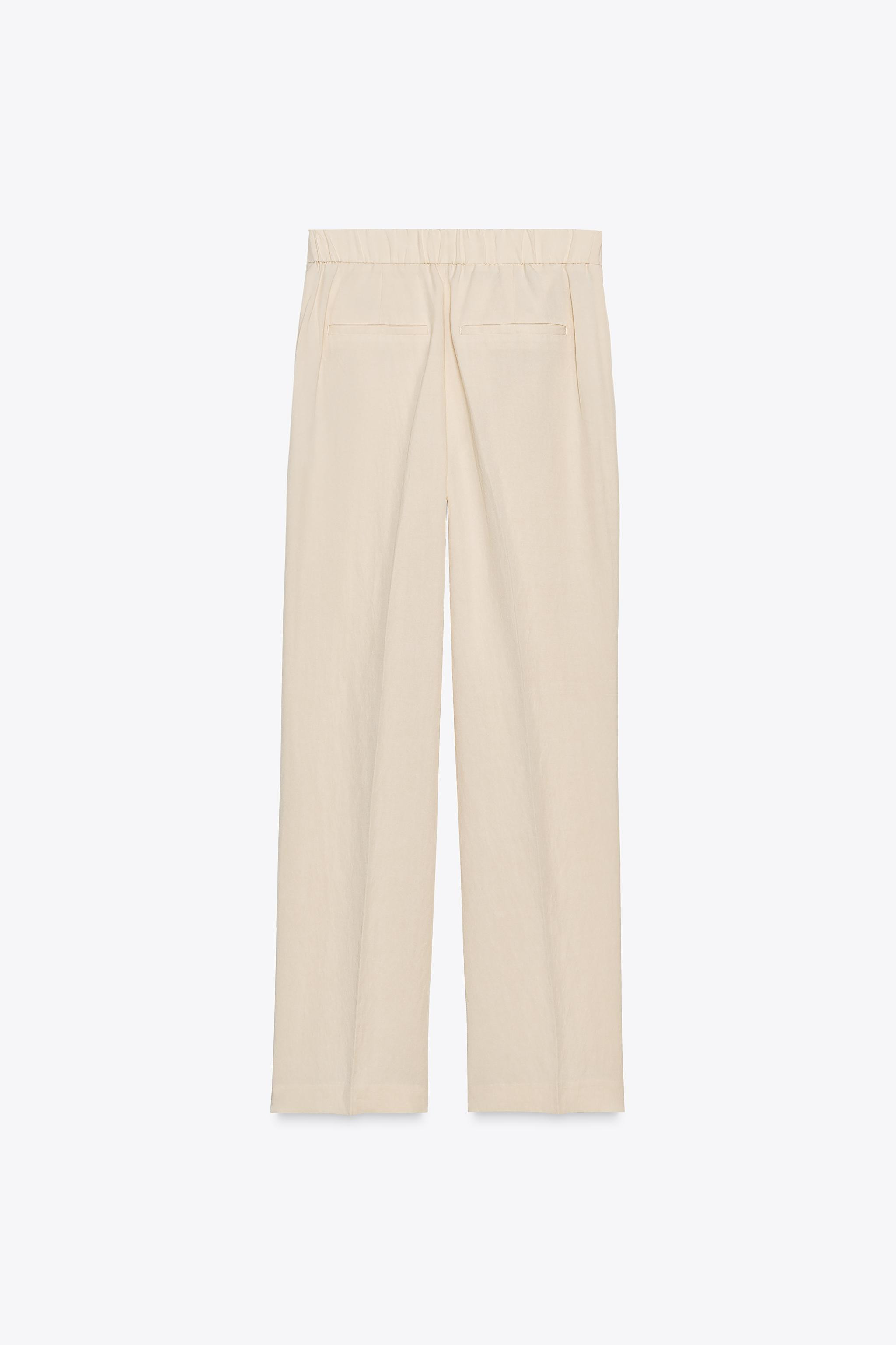 STRAIGHT-LEG TROUSERS WITH ELASTICATED WAIST | Zara UK