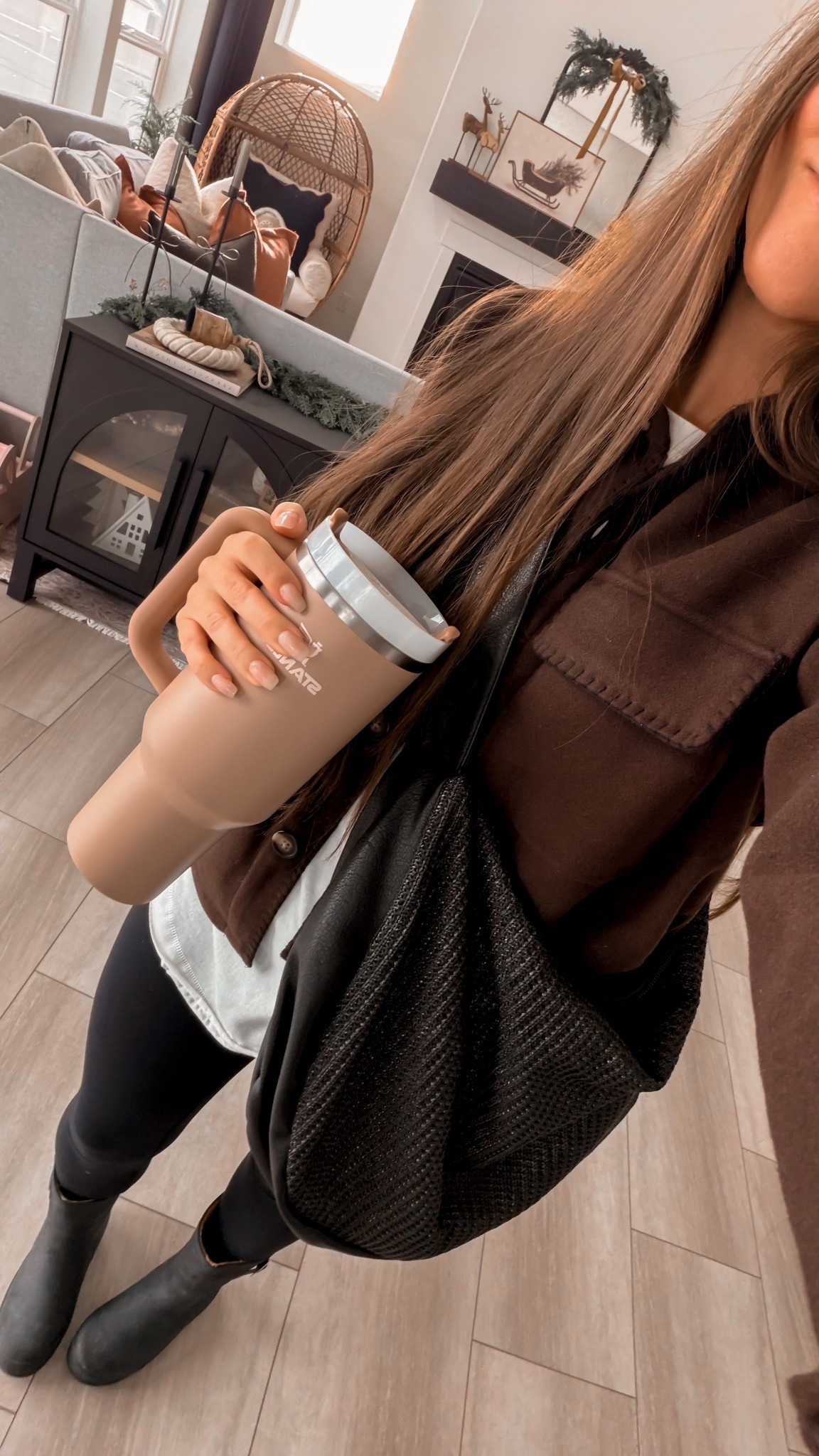 Cozy Neutral Winter Outfit 🍂🤎

If you love neutral outfits, we should probably be BFF’s!
This whole outfit is so comfortable, affordable, and perfect for school drop-off, errands, or cozy winter days at home. The textures + warm tones just hit different in the colder months!

Key pieces I’m obsessed with right now:
✔️ Minimalist black shoulder bag — I LOVE all the things I can fit into this purse especially as a mom of 5 (and twin toddlers)! And It goes perfect with any outfit!
✔️ Oversized brown shacket — the perfect throw-on layer
✔️ Buttery-soft black leggings — squat proof and great for my shorter girlies!!
✔️ Neutral boots — comfy, versatile, wear-with-anything
✔️ Large travel mug — keeps my ice water cold for HOURS!

I’m 5’2 and 132 pounds
Shacket -Small
White shirt - medium
Leggings - small

(All links tagged below show the different sizes!)

neutral outfit • winter outfit • cozy aesthetic • mom outfit • Amazon fashion • casual winter look • everyday style • shacket outfit • leggings outfit • minimal fashion • capsule wardrobe essentials

#LTKPetite #LTKmomlife #LTKootd