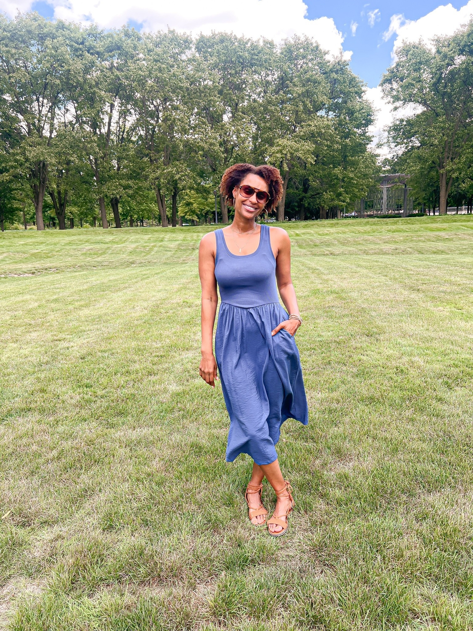 Definitely wearing more summer dresses this season. Love the fit and color of this midi dress.

#LTKootd #LTKOver40 #LTKTall