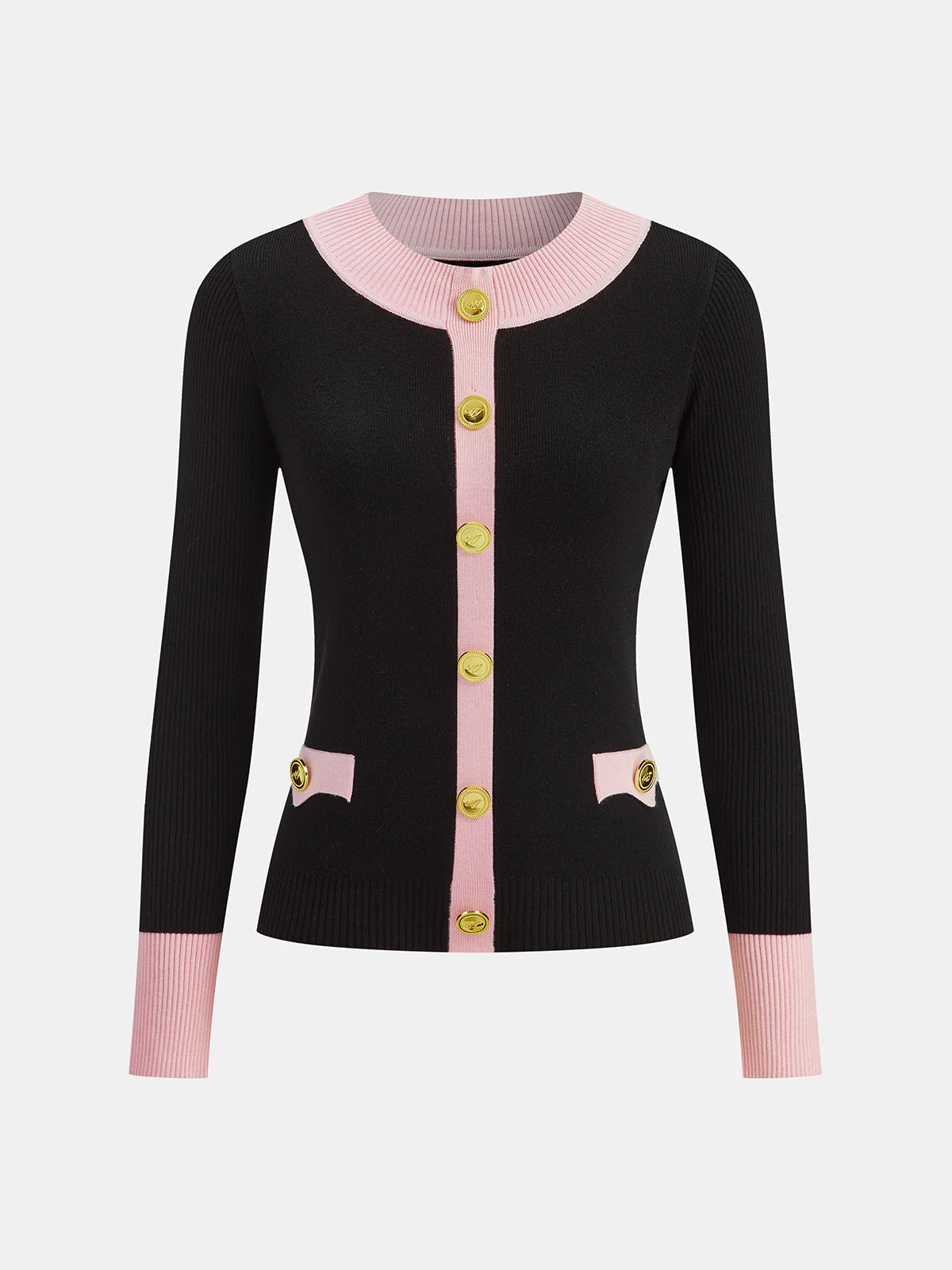 Contrast Trim Wool-Blend Knit Top | Commense