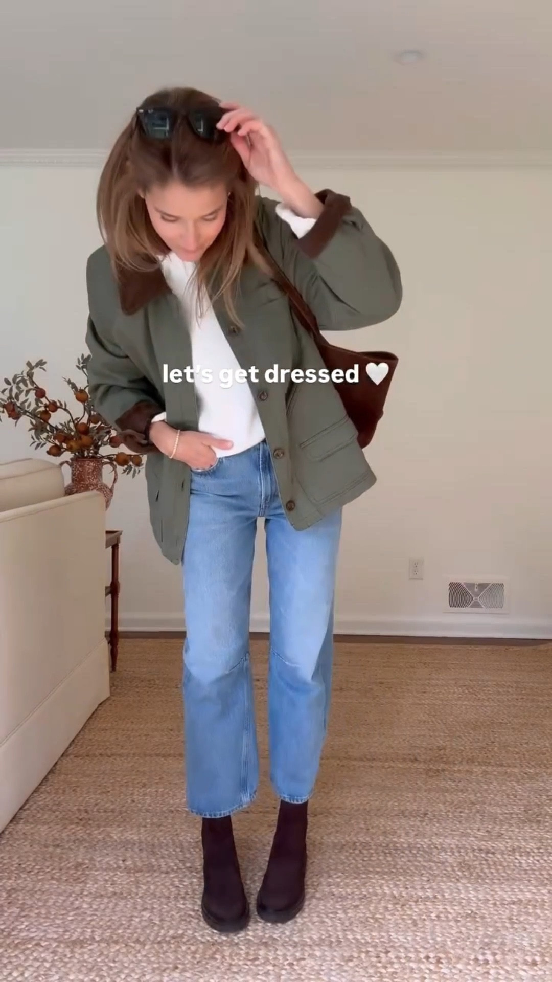 WEDNESDAY OOTD ☕️🧸🍂🤎 It’s officially chilly, so I pulled out some cozy layers 

J. Crew 2025 Rollneck. Sold out but Preorder now before it sells out again! Beautiful detail giving serious J. Crew glory days vibes with a more modern fit. • Citizens of  Humanity Miro barrel jeans. Beautiful shape and gorgeous vintage wash • Margaux Chelsea boots. Perfectly chic and practical. My best selling item all of Q4 last year! • Rumored Homestead Barn Jacket perfectly broken in. Beautiful quilted lined detail and the corduroy collar/sleeves are gorgeous  

Sizing Notes: Sweater: Wearing a size small, jeans: sized down 1 to an 24, jacket: wearing an XS, boots: run tts, in a 37 (own and love the cedar suede color too!)

#ootd #everydayoutfit #casaulstyle #falloutfitideas #everydaystyle

#LTKmomlife #LTKSeasonal #LTKStyleTip