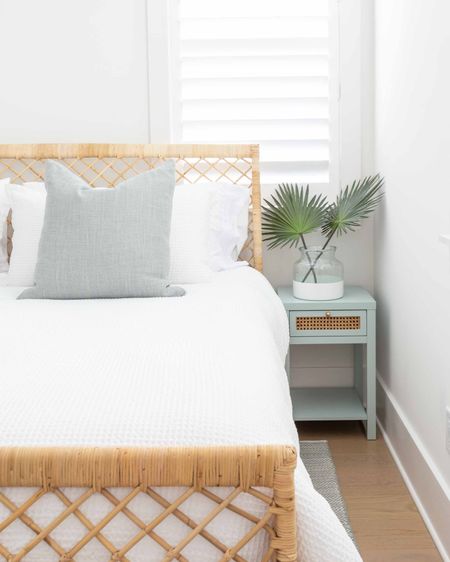 *Many of these items are on sale today* Our Florida carriage house bedroom featuring a rattan bed frame, Swedish blue herringbone rug, white waffle knit bedding, our favorite affordable sheets, light blue and cane nightstands, and faux palm leaves. Take the full tour here: https://lifeonvirginiastreet.com/our-florida-carriage-house-tour/ . 


coastal bedroom decor, Serena & Lily style, neutral bedroom decor

#ltkhome #ltkseasonal #ltkfindsunder50 #ltkstyletip #ltkover40 #ltktravel #ltkfindsunder100 #ltksalealert#LTKhome #LTKsalealert

#LTKSeasonal #LTKHome #LTKSaleAlert