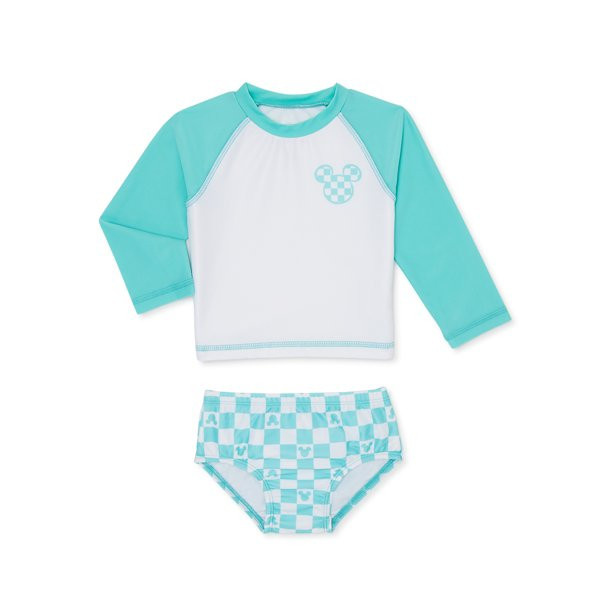 Mickey Mouse Baby Long Sleeve Rashguard and Swim Bottom Set, 2-Piece, Sizes 0/3-12 Months - Walma... | Walmart (US)