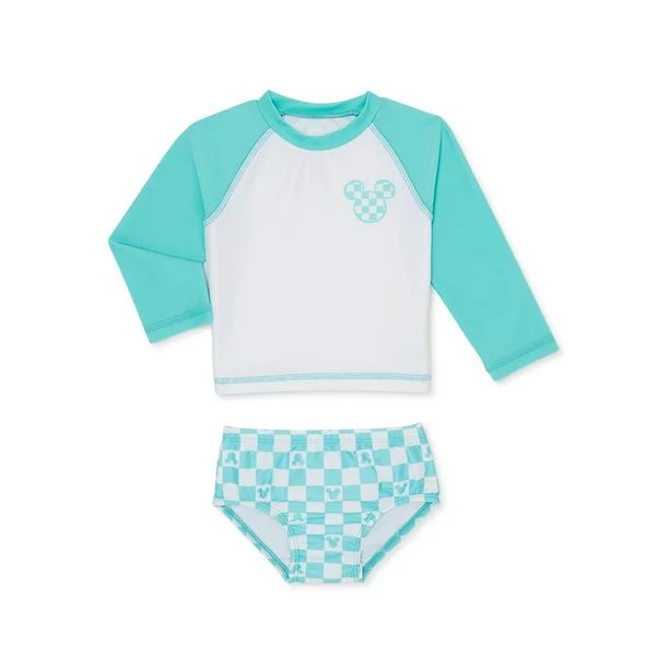 Mickey Mouse Baby Long Sleeve Rashguard and Swim Bottom Set, 2-Piece, Sizes 0/3-12 Months | Walmart (US)