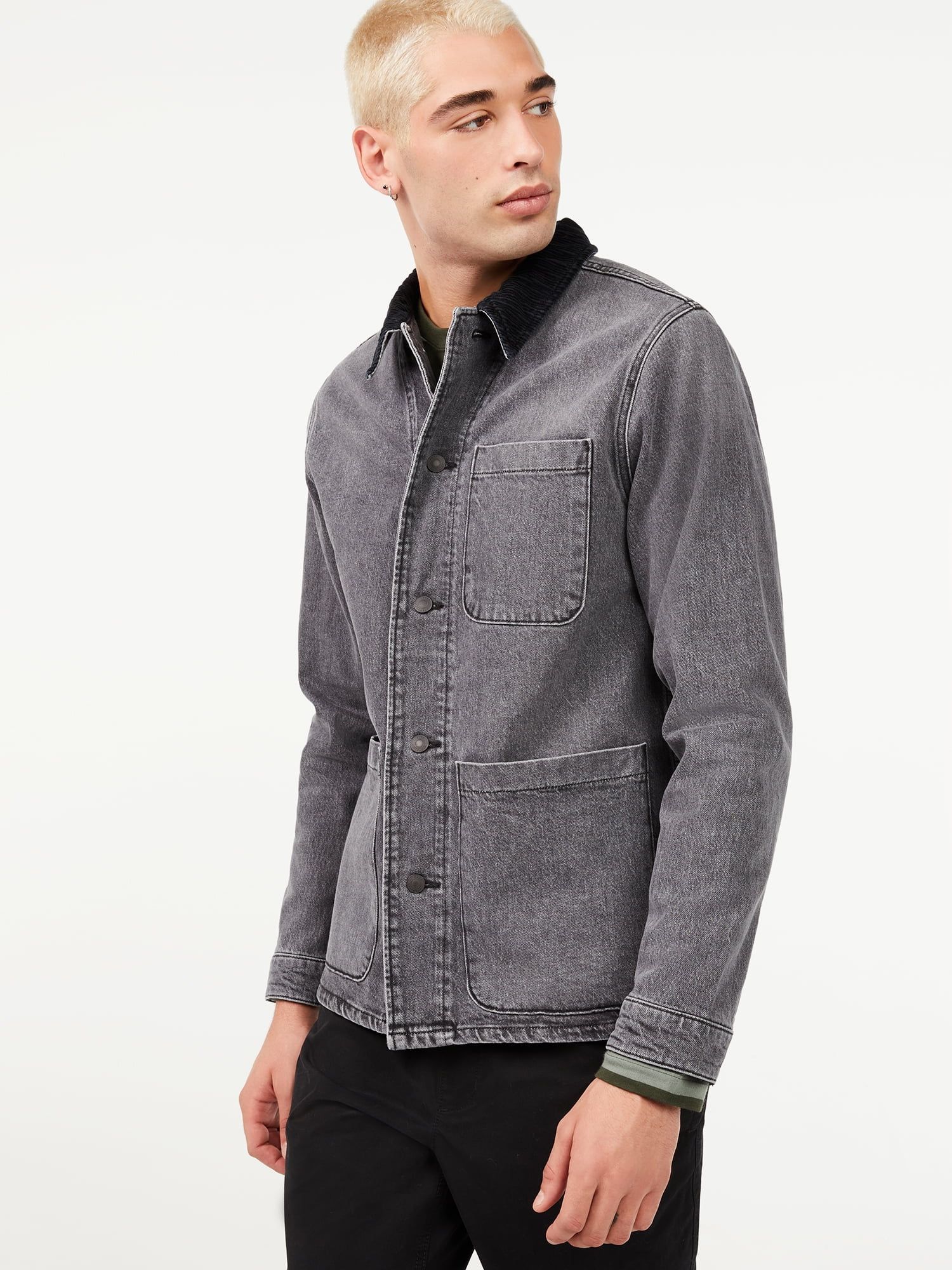 Free Assembly Men's Work Jacket with Corduroy Collar | Walmart (US)