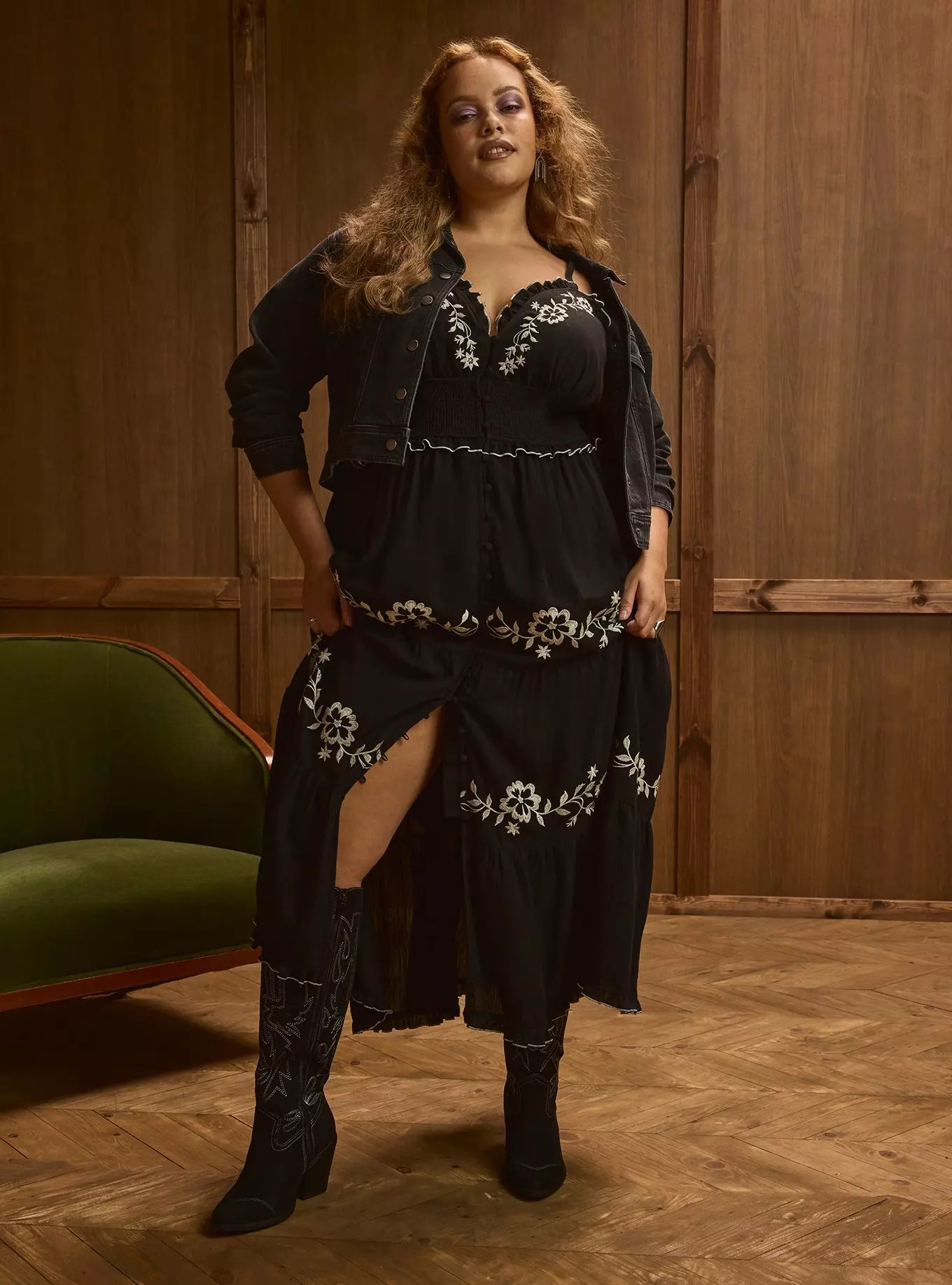 Festi Embroidered Tiered Maxi Dress | Torrid (US & Canada)