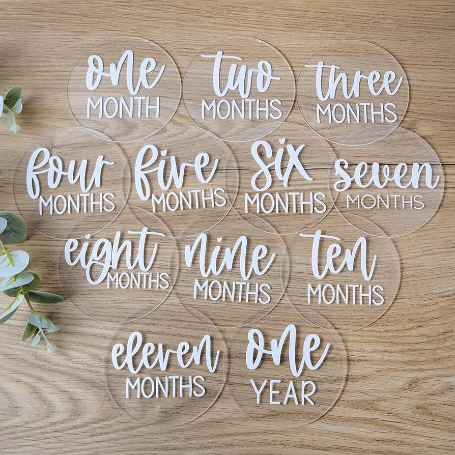 Acrylic Baby Milestone Discs for Baby Photos-13 PCS Clear Acrylic Baby Monthly Milestone Cards Ba... | Amazon (US)