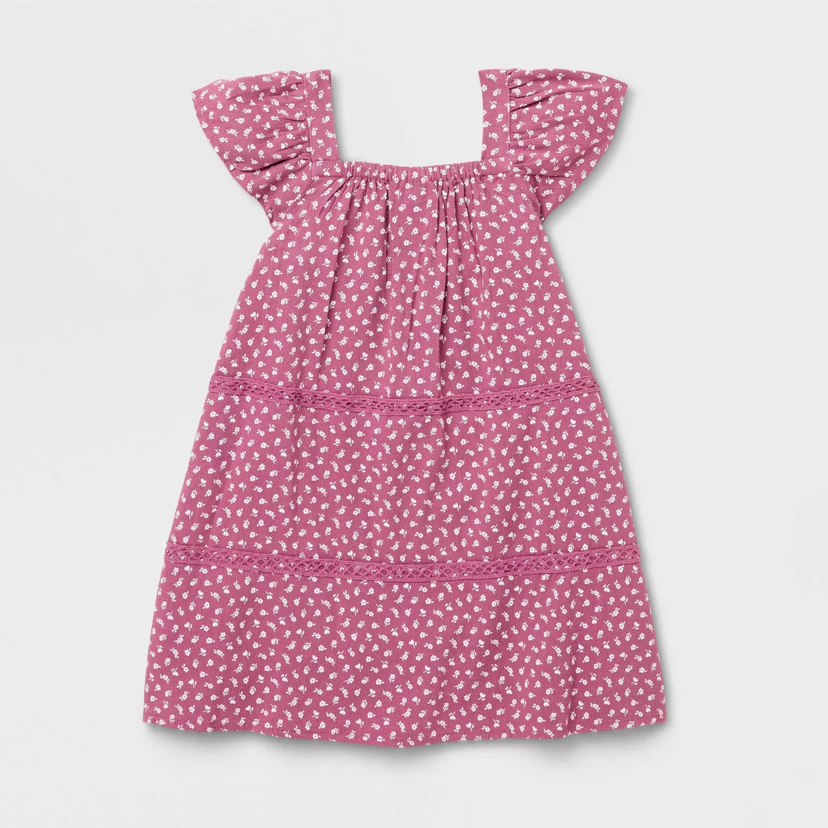 Toddler Girls' Floral Smocked Short Sleeve Dress - Cat & Jack™ Purple 18M | Target