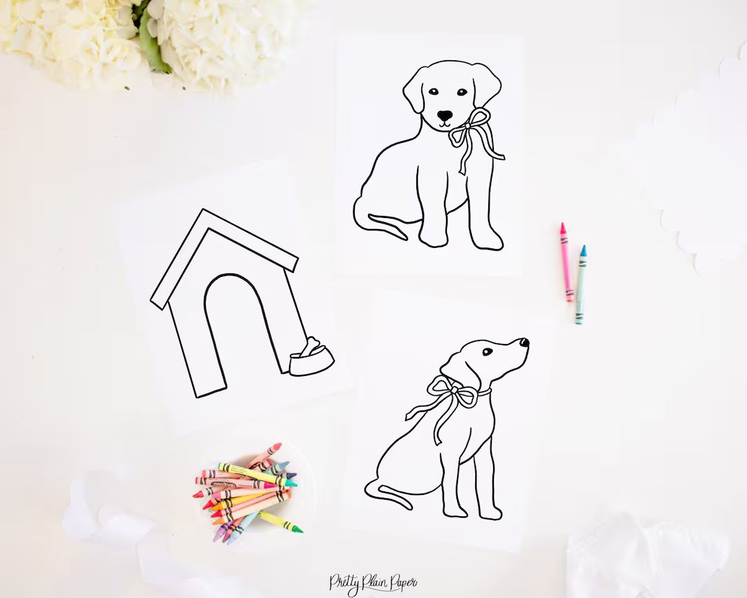 Puppy Printable Coloring Pages | Puppy Dog Party Coloring Sheets | Printable | Snips Snails Puppy... | Etsy (US)