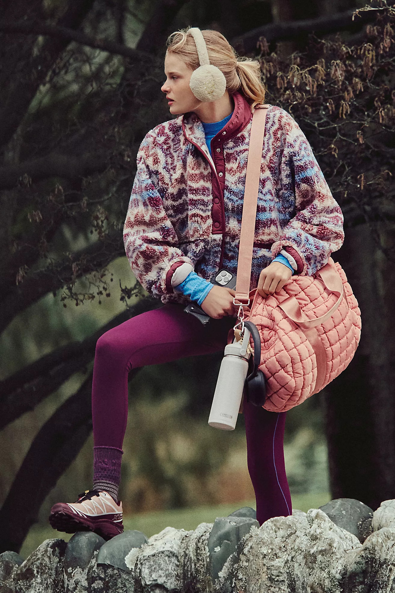 Double Diamond Fleece Ear Warmers | Free People (Global - UK&FR Excluded)