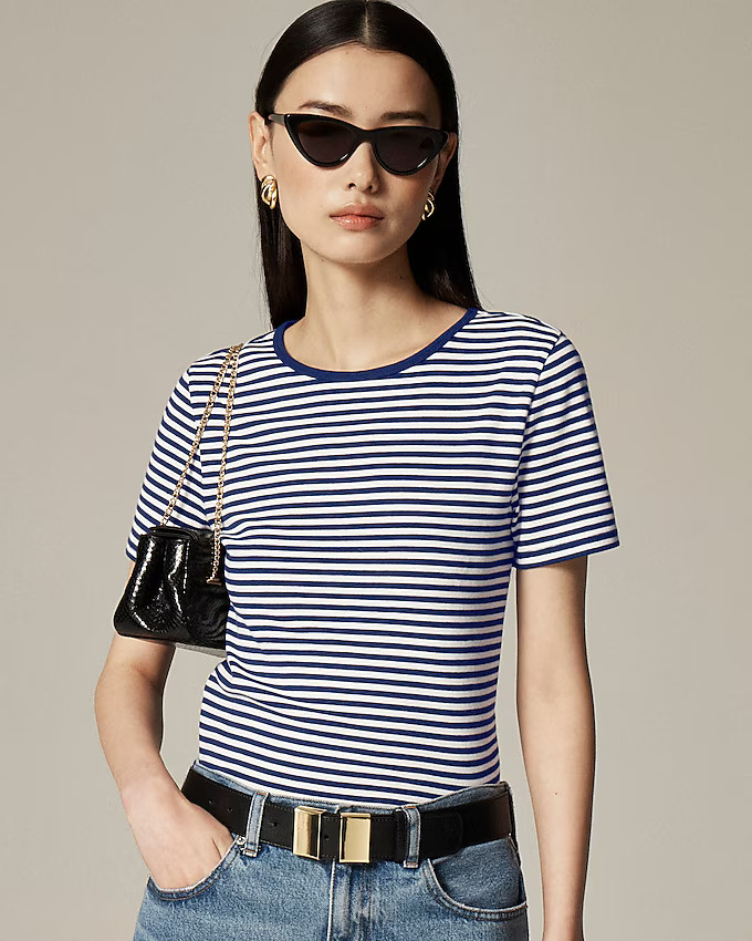 New perfect-fit short-sleeve T-shirt in stripe | J. Crew US