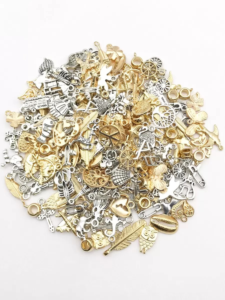1 Pack Random Mixed Antique Silver Alloy Bulk Charms DIY Pendant For Bracelet Necklace Earrings J... | SHEIN