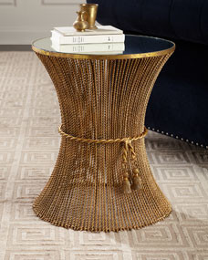 Antonio Gold Twisted Side Table | Horchow
