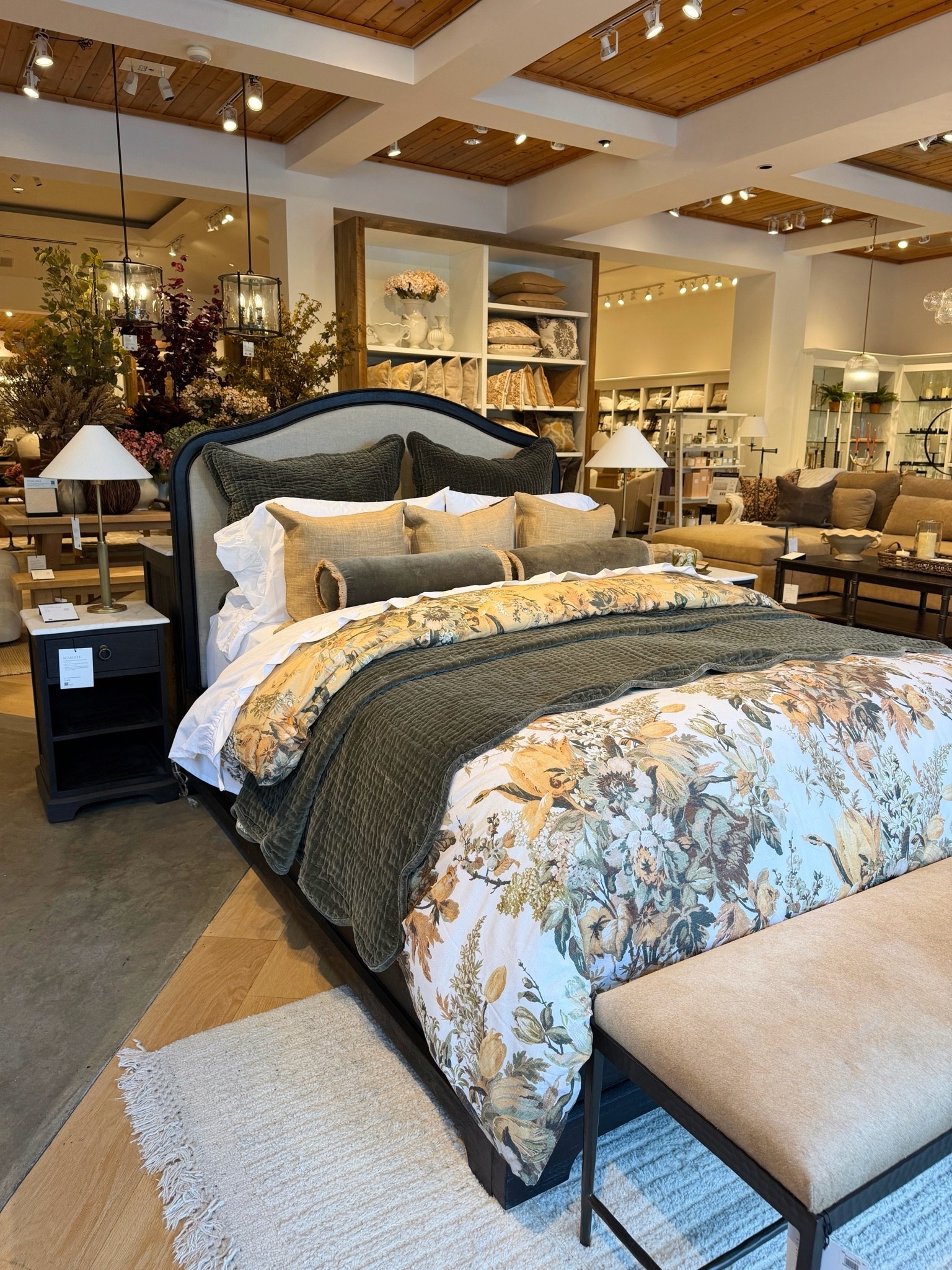 Such a chic bedroom moment from Pottery Barn! 🌼 The new Linden Floral Reversible Duvet Cover in Yellow Multi looks so beautiful layered with the Loden Green Velvet Scalloped Edge Reversible Quilt and the Scarlett Upholstered Bed in Obsidian Black. 🖤✨ I love the mix of rich velvet, soft florals, and darker accents—it gives the entire room such a refined, elegant feel while still feeling cozy for the season. 🍂 I’ve linked the entire designer-inspired look in my LTK! 💫 @Pottery Barn #bedroominspo #bedding #homedecor

#LTKHome #LTKSaleAlert #LTKSeasonal