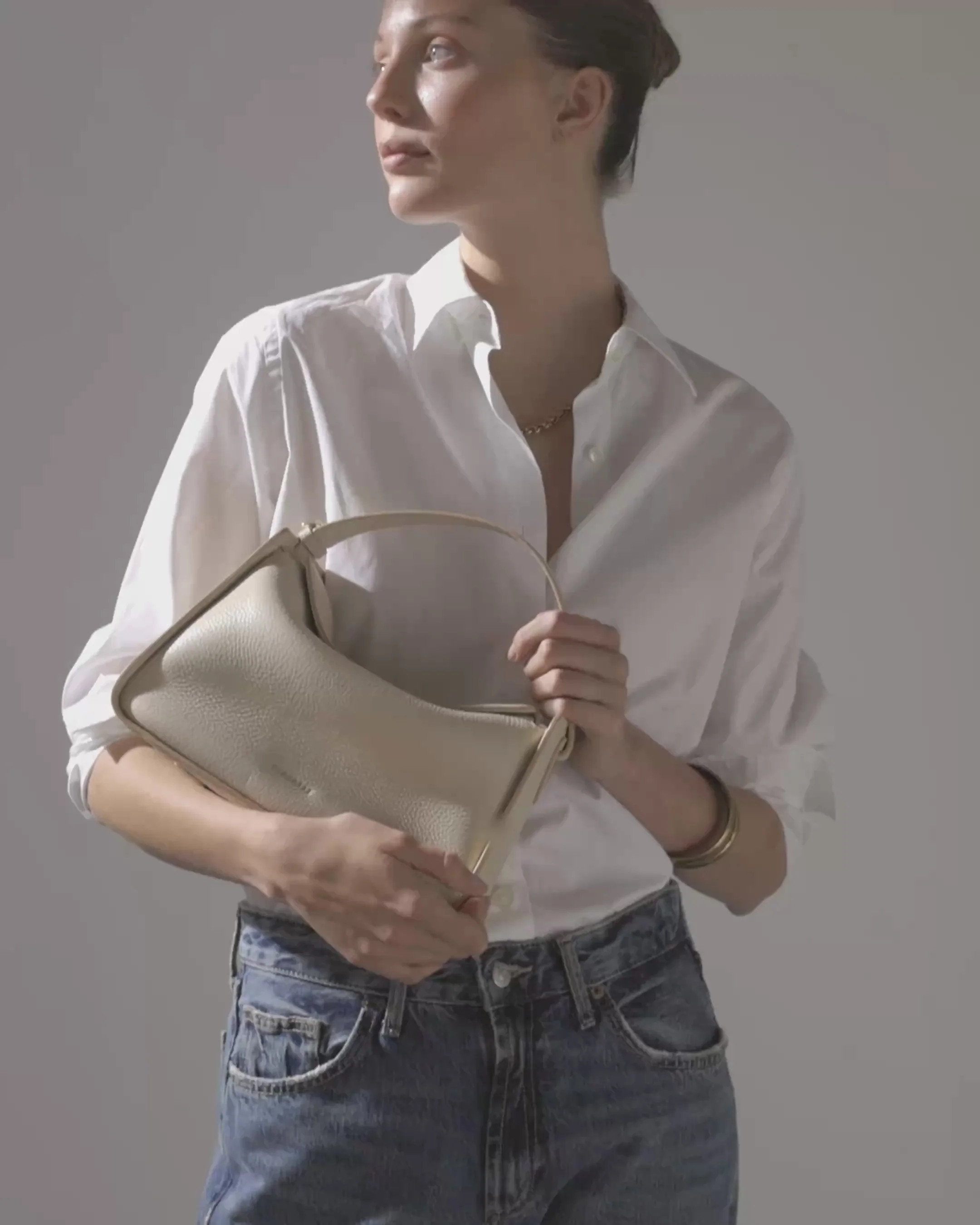 Clementine Bag in Oat with Gold Trimmings | The Horse (US, AU, UK, NZ)