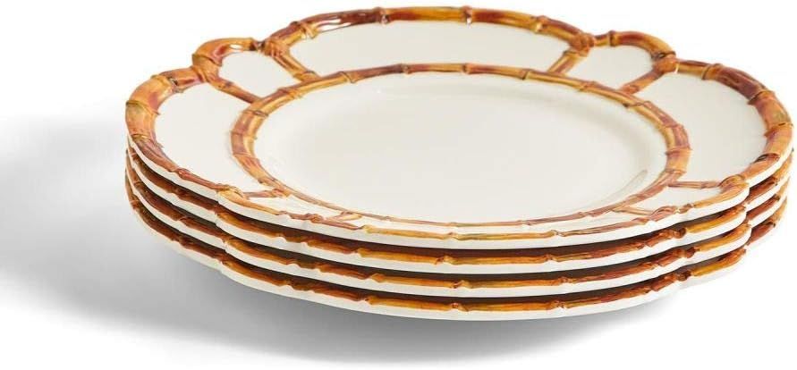 Two's Company Set of 4 Bamboo Touch Dinner Plate | Amazon (US)