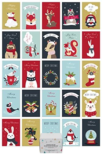 Dessie 100 Unique Modern Christmas and Happy Holiday Cards with Colorful Envelopes and Matching S... | Dessie Shop