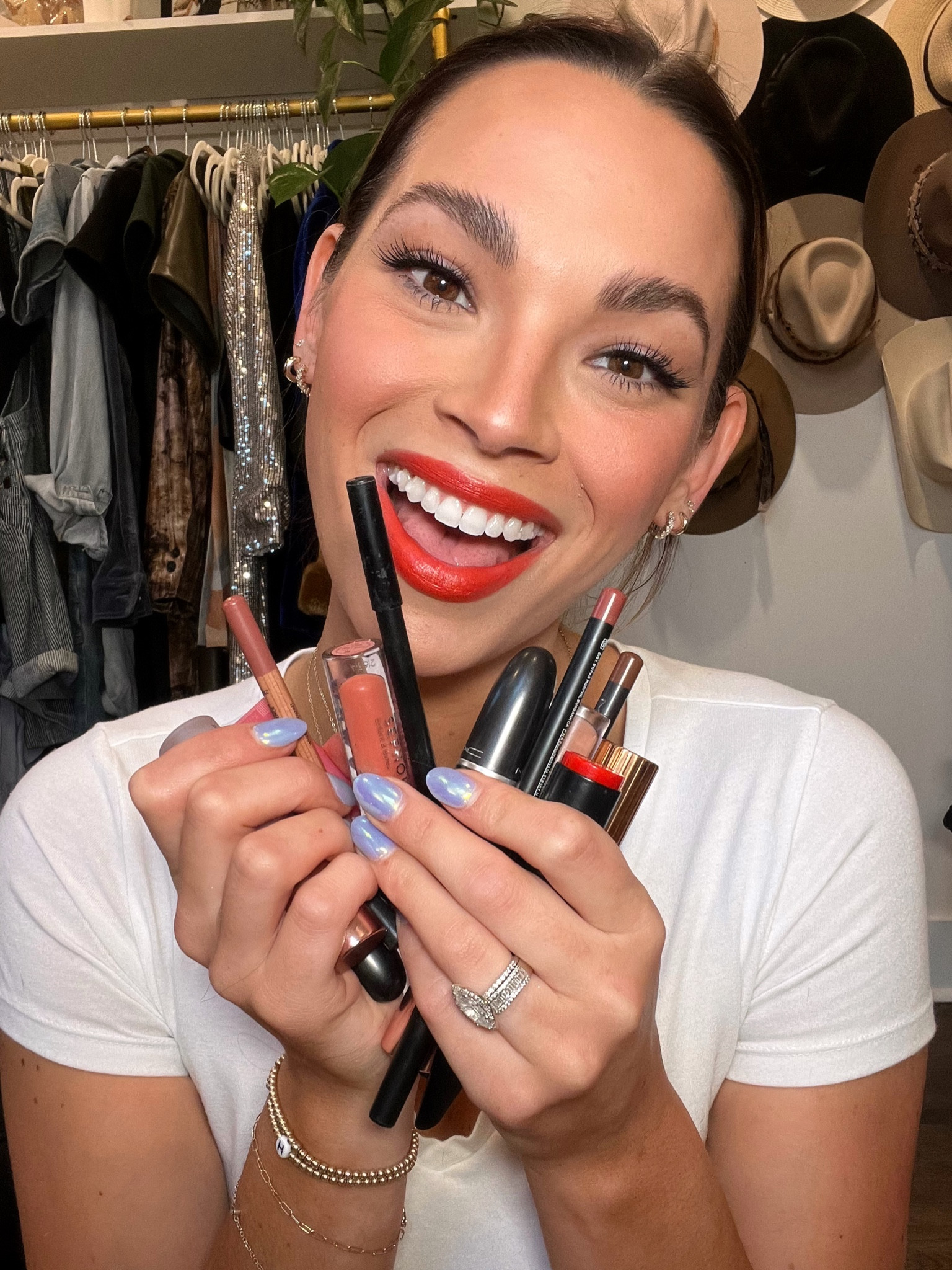 5 summer lip combos you’ll love! 

1. Morphe liner in backseat love 
Mac lipstick in peach blossom 
Sephora glossed in confident 

2. Makeup forever liner in wherever walnut 
Laneige glowing lip balm in berry 

3. Mac lip pencil in soar 
Mac lipstick in honey love 
Lawless lipgloss in daisy pink 

4. Mac lip pencil in cork 
Charolette tilbury lipstick in cover star 
Anastasia Beverly Hills lipgloss in peachy nude 

5. Morphe lip liner in sweetest tea 
Makeupfroever lipstick in glowing ginger

#LTKunder50 #LTKbeauty #LTKstyletip