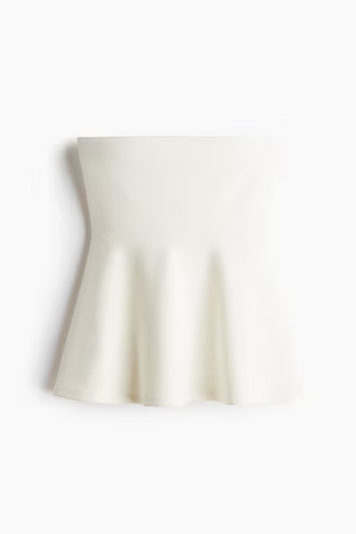H & M - Peplum Tube Top - White | H&M (US + CA)