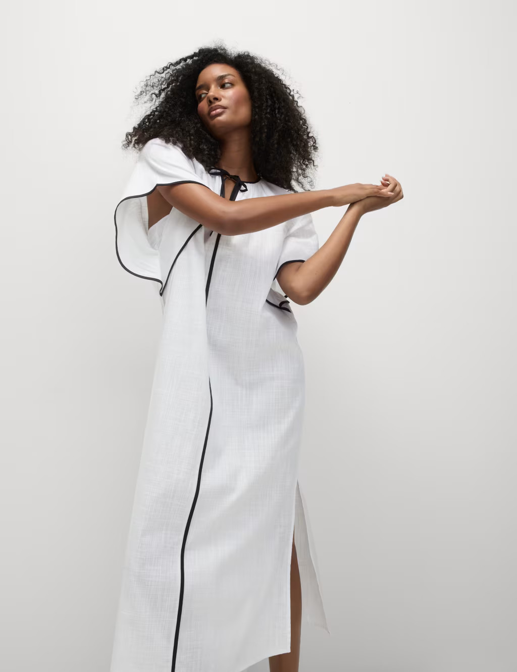 Pure Cotton V-Neck Kaftan Beach Dress | Marks & Spencer (UK)