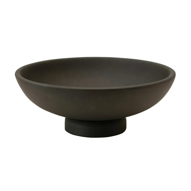 Bloomingville Mango Wood Footed Bowl, Black | Walmart (US)